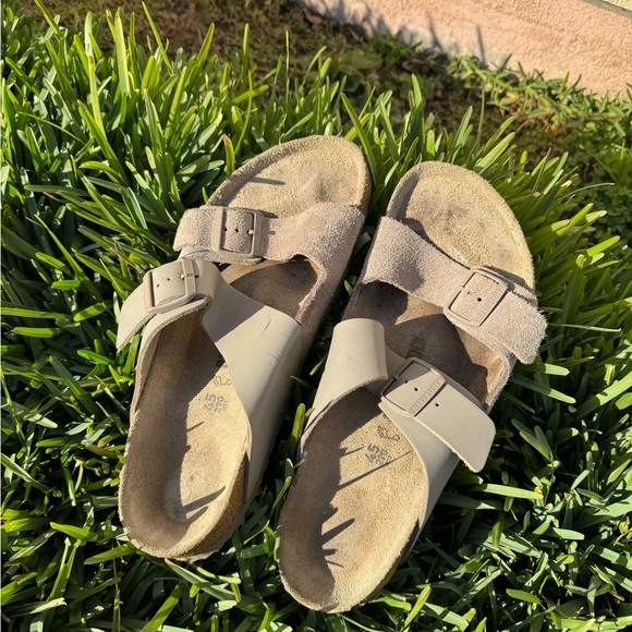 BIRKENSTOCK ARIZONA SPlit sandal leather Suede Grey/ Taupe size 45 - Picture 9 of 14